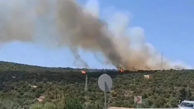 İzmir'de karaburunda yangın