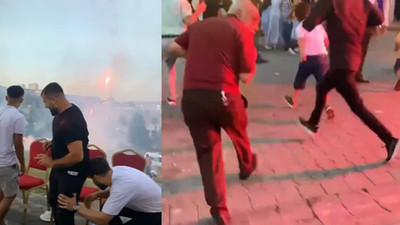 Korku dolu anlar: Havai fişekler davetlilerin arasında patladı