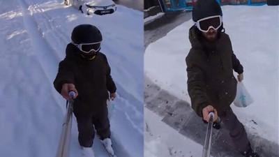 Kayak takımlarını kapıp, tüm şehri gezdi