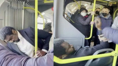 Metrobüste koronavirüs paniği kamerada