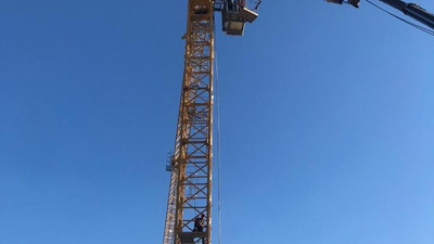 50 metre yükseklikte rahatsızlanınca yardımına itfaiye ekipleri yetişti