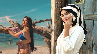 Fenomen gelin adayı Hanife Gürdal straplez bikinisiyle poz verdi
