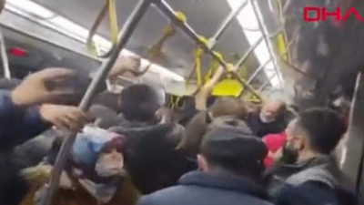 Koronavirüs biter bu kavga bitmez! İETT otobüsü savaş alanına çevirdiler