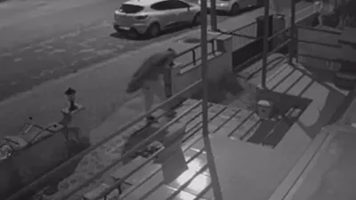 Bunu da gördük! Trambolinli hırsız görenleri şaşkına çevirdi