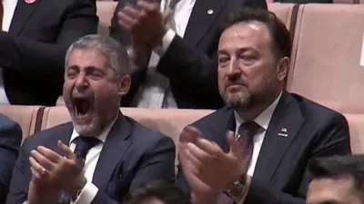 Erdoğan konuşurken, Bakan Nureddin Nebati'nin hali olay oldu