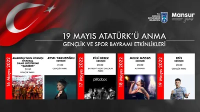 Ankara Büyükşehir’den 19 Mayıs’a yakışır coşkulu kutlama programı
