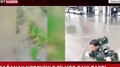 Muhabirinin zor anları: Canlı yayında rögara düştü