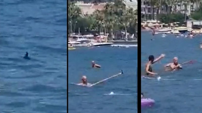 Belediyeden paspasla köpekbalığı kovma görüntülerine ilişkin açıklama: Denize girerken yanınıza...