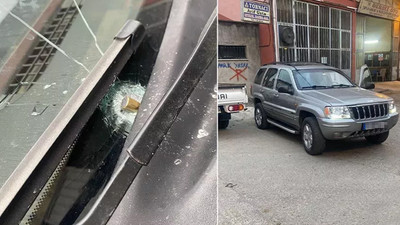 Yorgun mermi aracın camına isabet etti