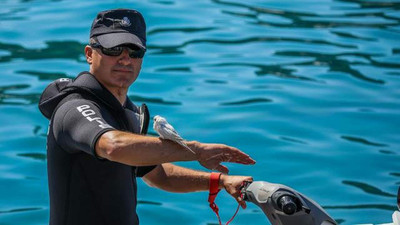 Muhabbet kuşu için ''jet ski''li kurtarma operasyonu