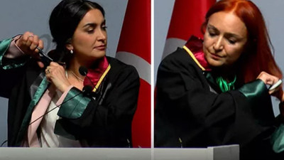 İstanbul Barosu'nun toplantısında dikkat çeken anlar: Kürsüde saçlarını kestiler