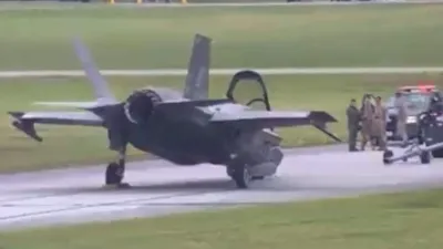 ABD üssünde büyük kaza! F-35 bir anda yere çöktü