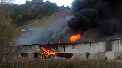 Amasya'da fabrika yangını
