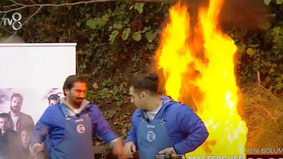 Alevler bir anda yükseldi! MasterChef Türkiye'de yürekleri ağza getiren kaza