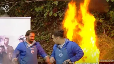 Alevler bir anda yükseldi! MasterChef Türkiye'de yürekleri ağza getiren kaza