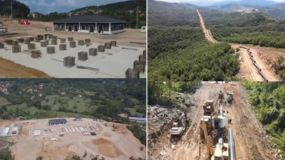 Karadeniz gazını evlere getirecek boru hattı böyle görüntülendi