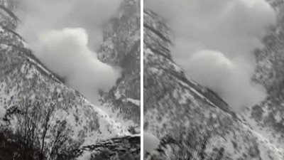 Hakkari'de çığ düştü! O anlar kamerada