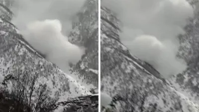 Hakkari'de çığ düştü! O anlar kamerada