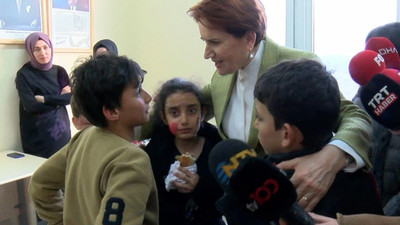 Akşener depremzede çocuklarla buluştu