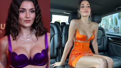 Cannes Film Festivali'ne Hande Erçel derin dekoltesiyle damga vurdu