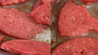 Marketten alınan sucuğun içinden çıkanlar mide bulandırdı