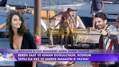 Beren Saat'e plajda eş desteği