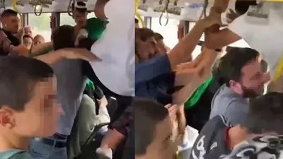Metrobüste yer verme kavgası: Uçan tekmeler havada uçuştu