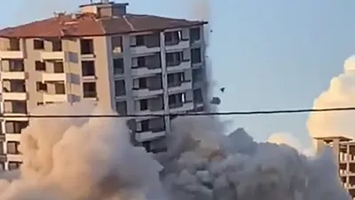 15 katlı bina saniyeler içinde yerle bir oldu