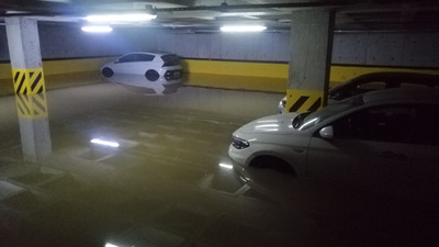 İstanbul'da site otoparkları da sular altında