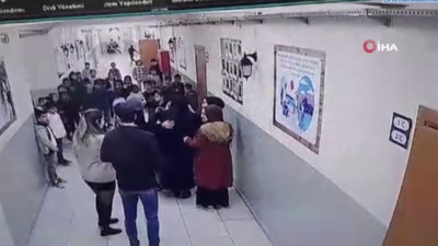 Okulda hamile öğretmene veli dayağı kamerada