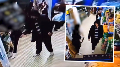 Markette genç kıza iğrenç taciz kamerada