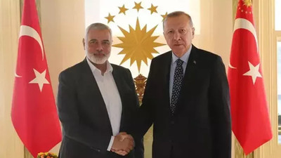 Erdoğan, Hamas Siyasi Büro Başkanı İsmail Haniye'yi kabul ediyor