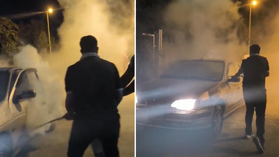 Kız arkadaşının ailesini yangın tüpüyle geri püskürttü