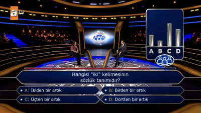 Türkiye 75'incisinin Kim Milyoner Olmak İster'de yanıtlayamadığı soru