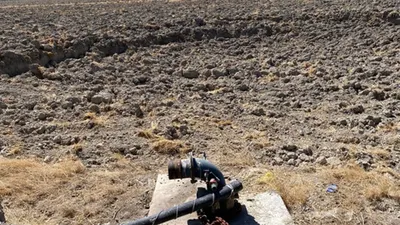 Ekime hazır tarlada 20 metrelik obruk oluştu