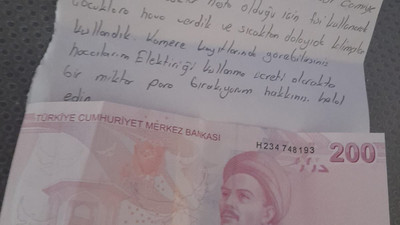 Camide çocuğunun oksijen makinesi için kullandığı elektriğin parasını bu notla bıraktı