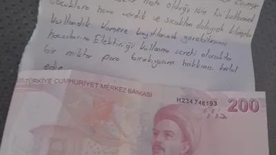Camide çocuğunun oksijen makinesi için kullandığı elektriğin parasını bu notla bıraktı