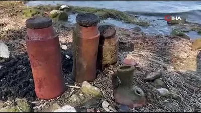 Suların çekildiği İznik Gölü'nde tarihi keşif: Hepsi karaya vurdu