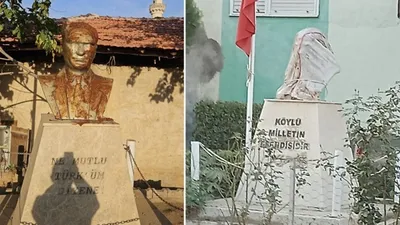 İzmir'de Atatürk büstlerine alçak saldırı