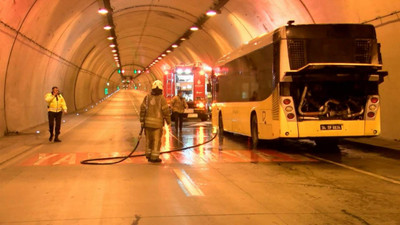 İstanbul'da İETT otobüsü alev aldı; tünel trafiğe kapatıldı