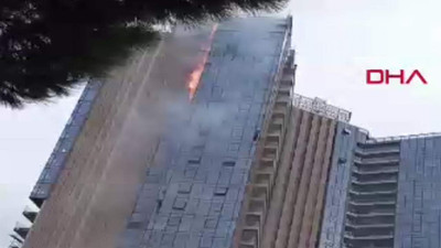 İstanbul'un hayalet binasındaki inşaatta yangın çıktı