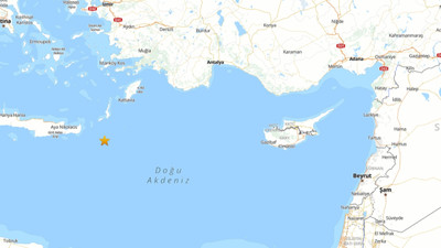 Akdeniz'de 4,4 büyüklüğünde deprem