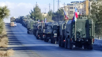 Rus ordusunun Şam'dan çıkışı kamerada