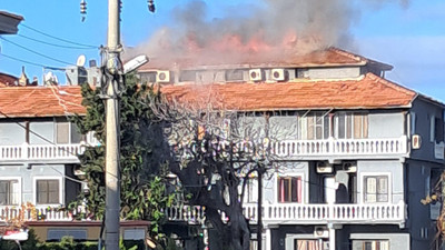 Çeşme'de motel yangını