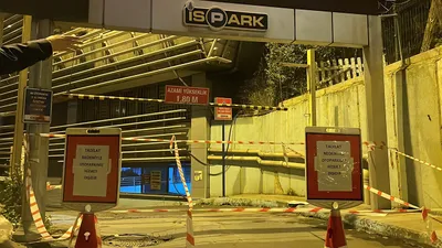 İstanbul'da İSPARK’ın kolonları çatladı, otopark boşaltıldı
