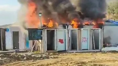 Konteyner yandı; deprem bölgesinde bir faciadan dönüldü