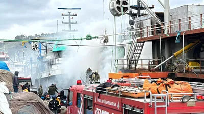 İstanbul'da balıkçı teknesinde yangın