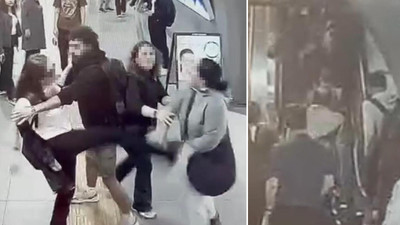 Metrobüs istasyonunda şoke eden kavga: Yürüyen merdivende saldıran kadın aşağı düştü