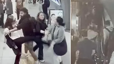 Metrobüs istasyonunda şoke eden kavga: Yürüyen merdivende saldıran kadın aşağı düştü