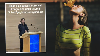 Üniversitenin eczacılık öğrencisi kongresine kürsüde Şeyma Subaşı şaşkınlığı
